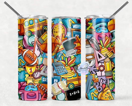 Teacher life graffiti tumbler