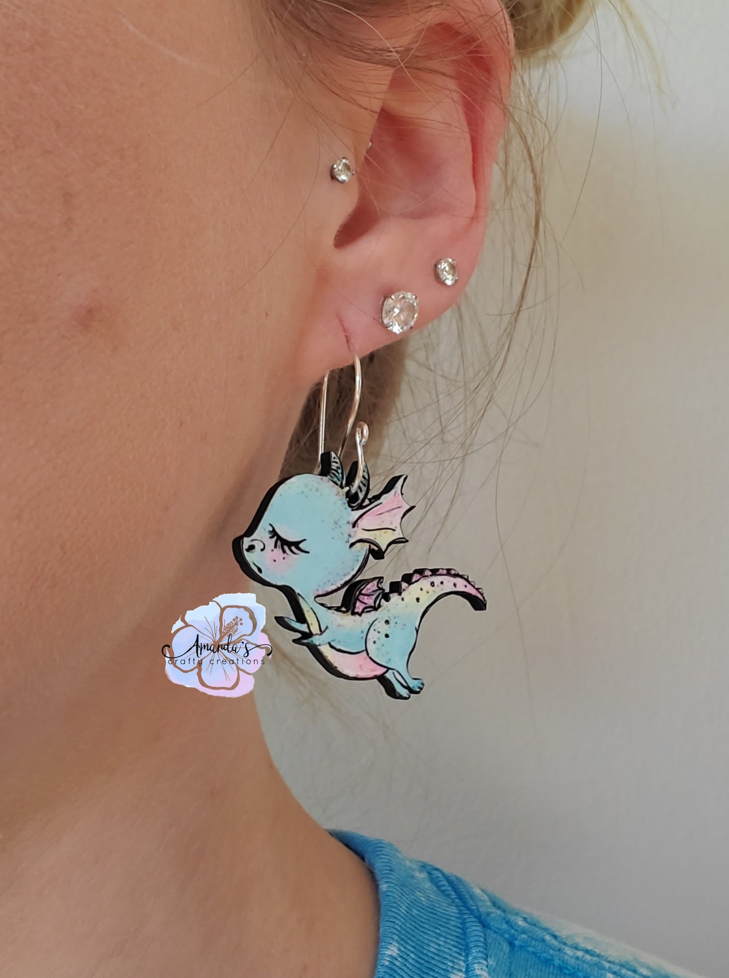 Drop Earrings, Dragon Earrings, Hanging Dragons