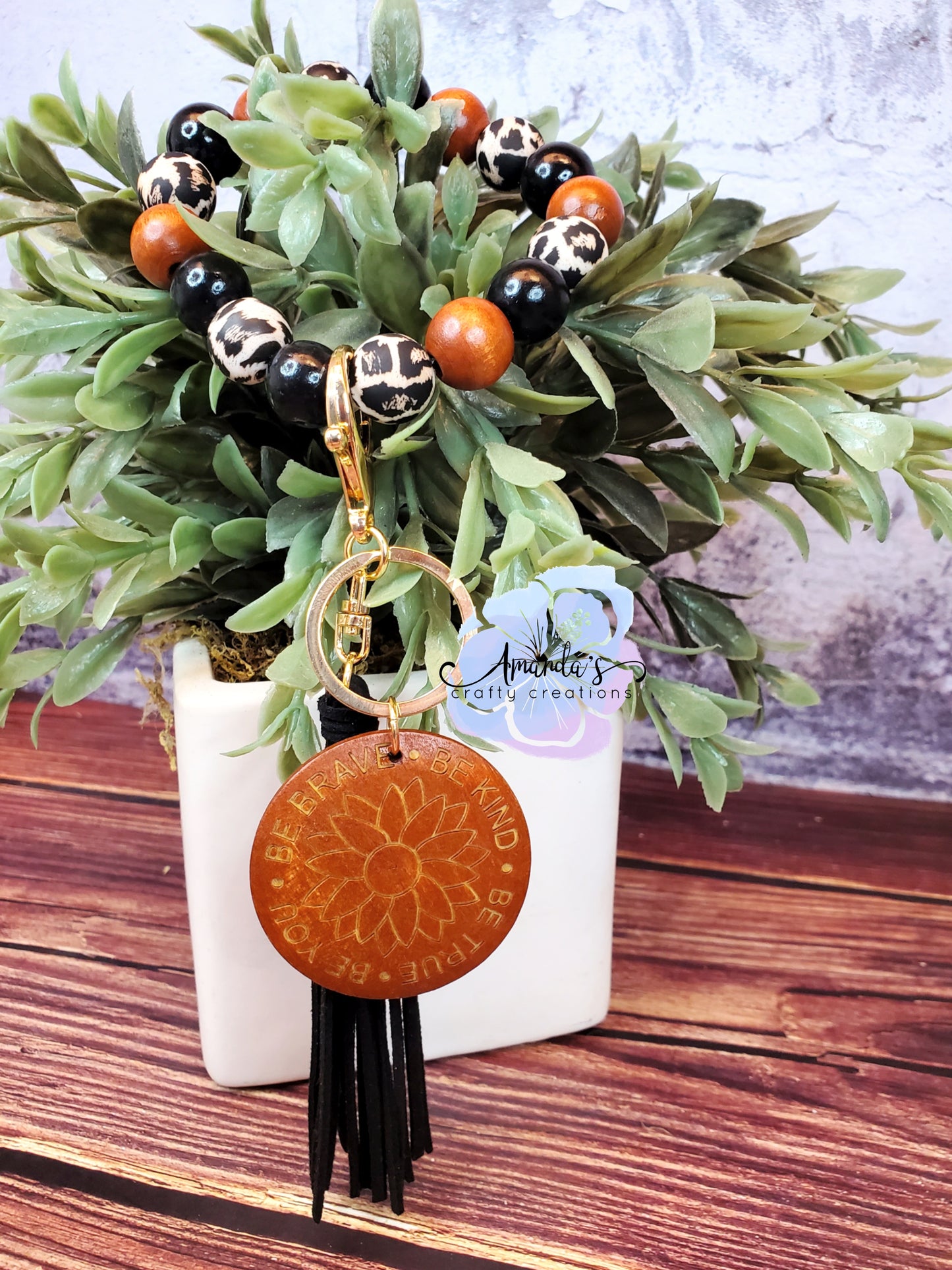 Be brave, be kind, be true, be you keychain
