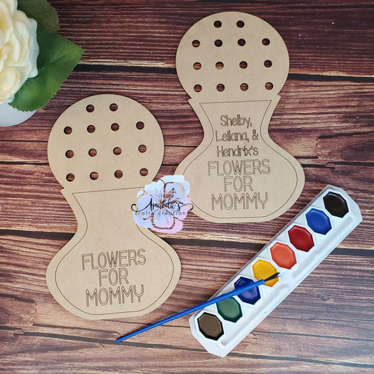 "Flower collector", flower display, dandelion display, mom's flowers, flowers for mom