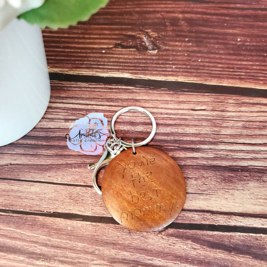 Customizable 2" Wood disc keychain