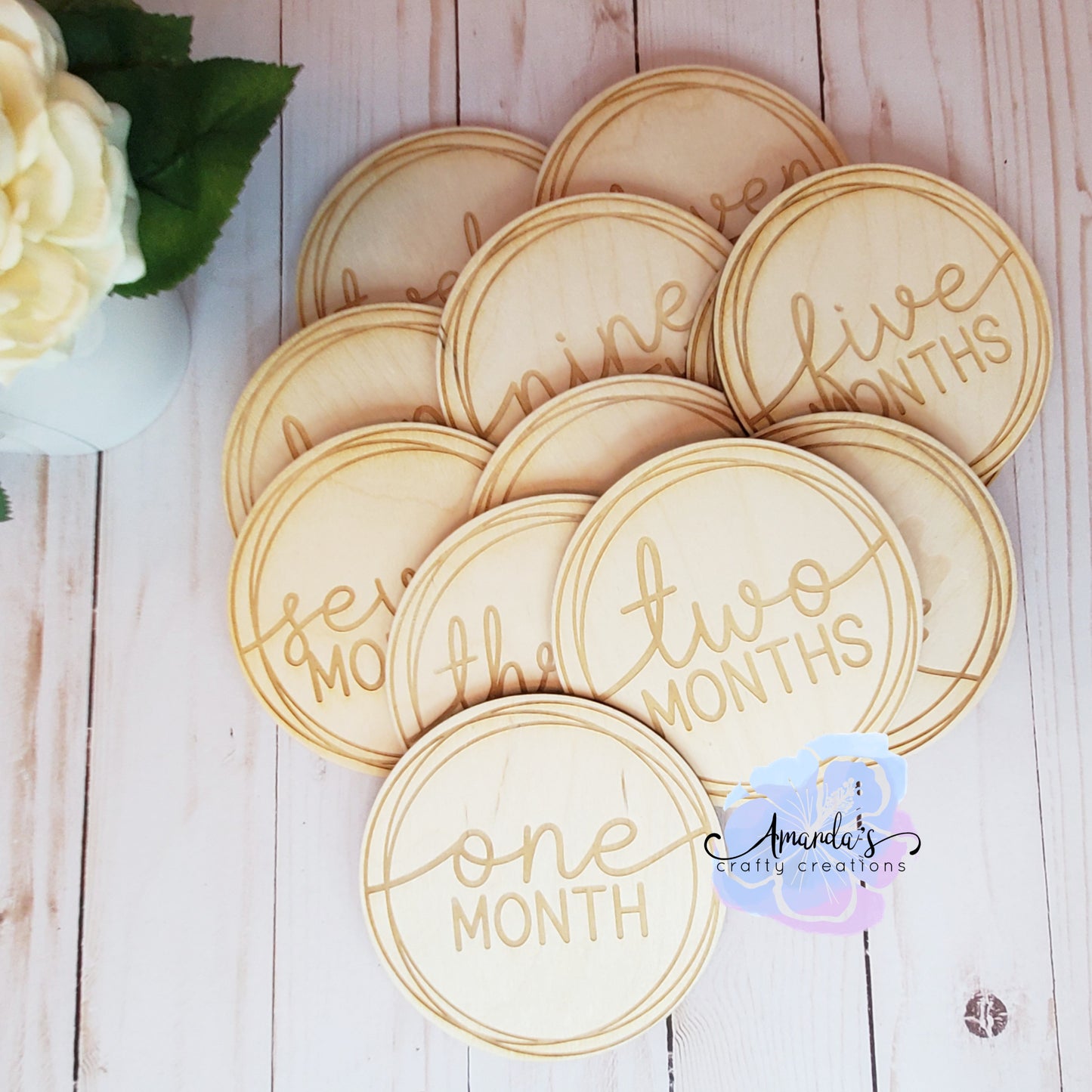Customizable baby age rounds for pictures