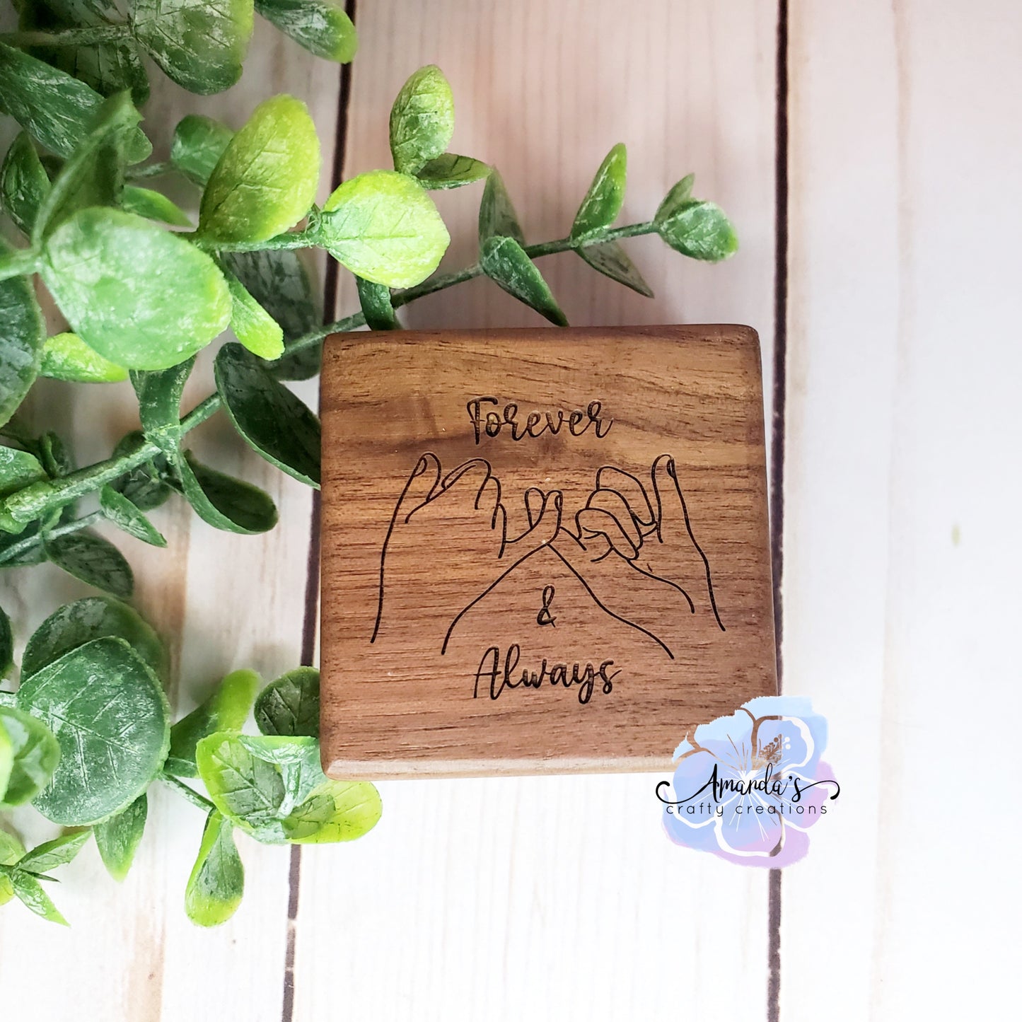 Customizable Wood Ring Box, Round ring box, wood, square walnut ring box, engraved