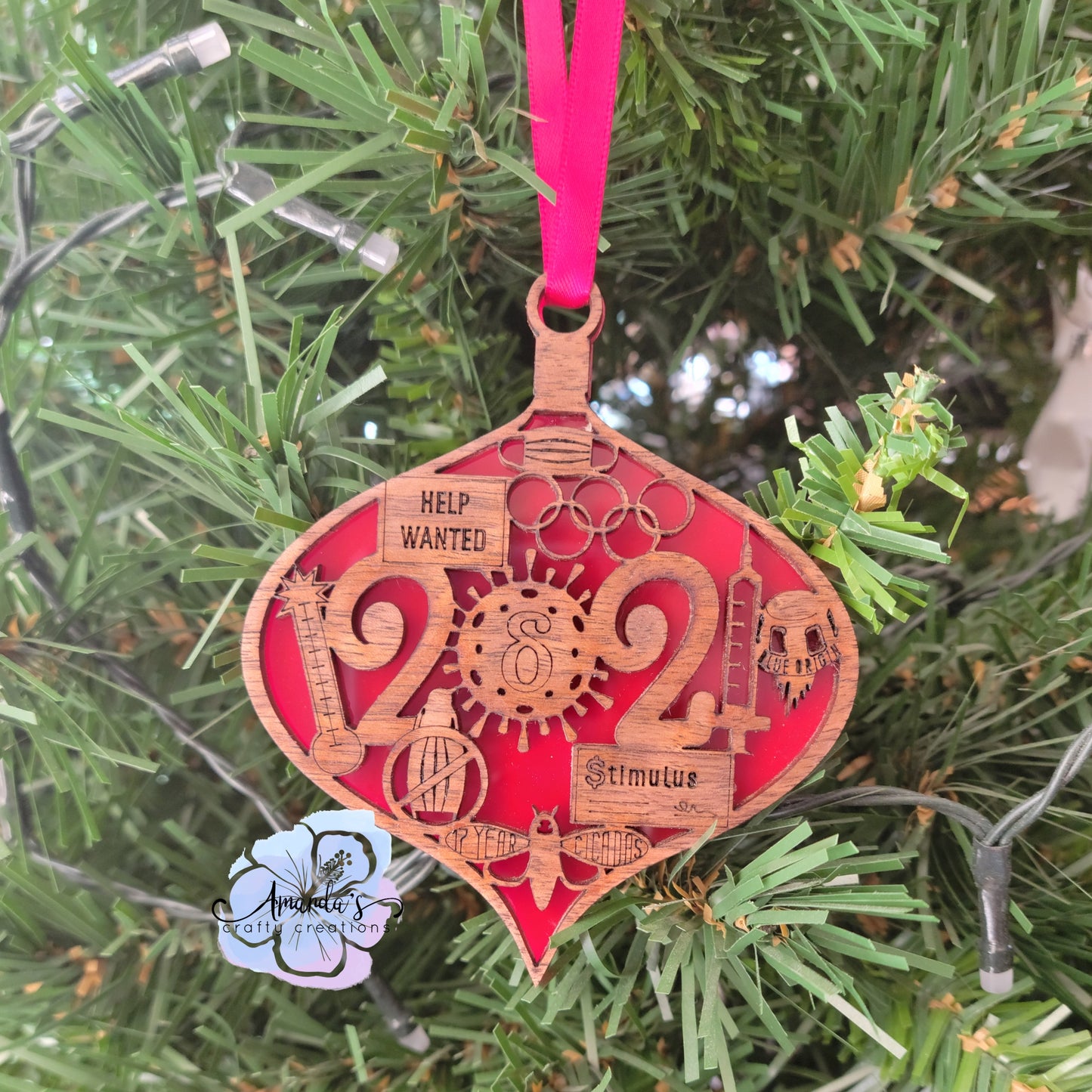 2021, help wanted to stimulate the economy Christmas tree ornament