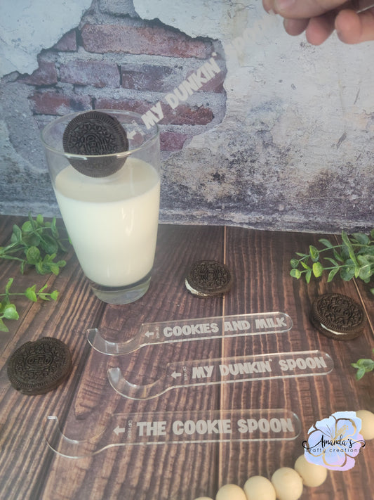 "Dipper Spoon" Acrylic cookie dipper spoon, clear acrylic dipper spoon for cookies, engraved acrylic dipper spoon for cookies