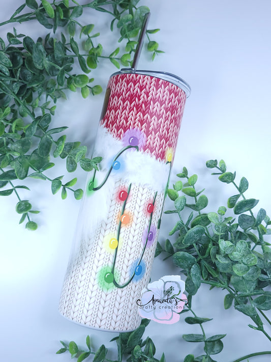 "Christmas Gnome" Skinny Tumbler - 20 oz or 30 oz Metal Tumbler with Straw, Customizable Holiday Gnome Design