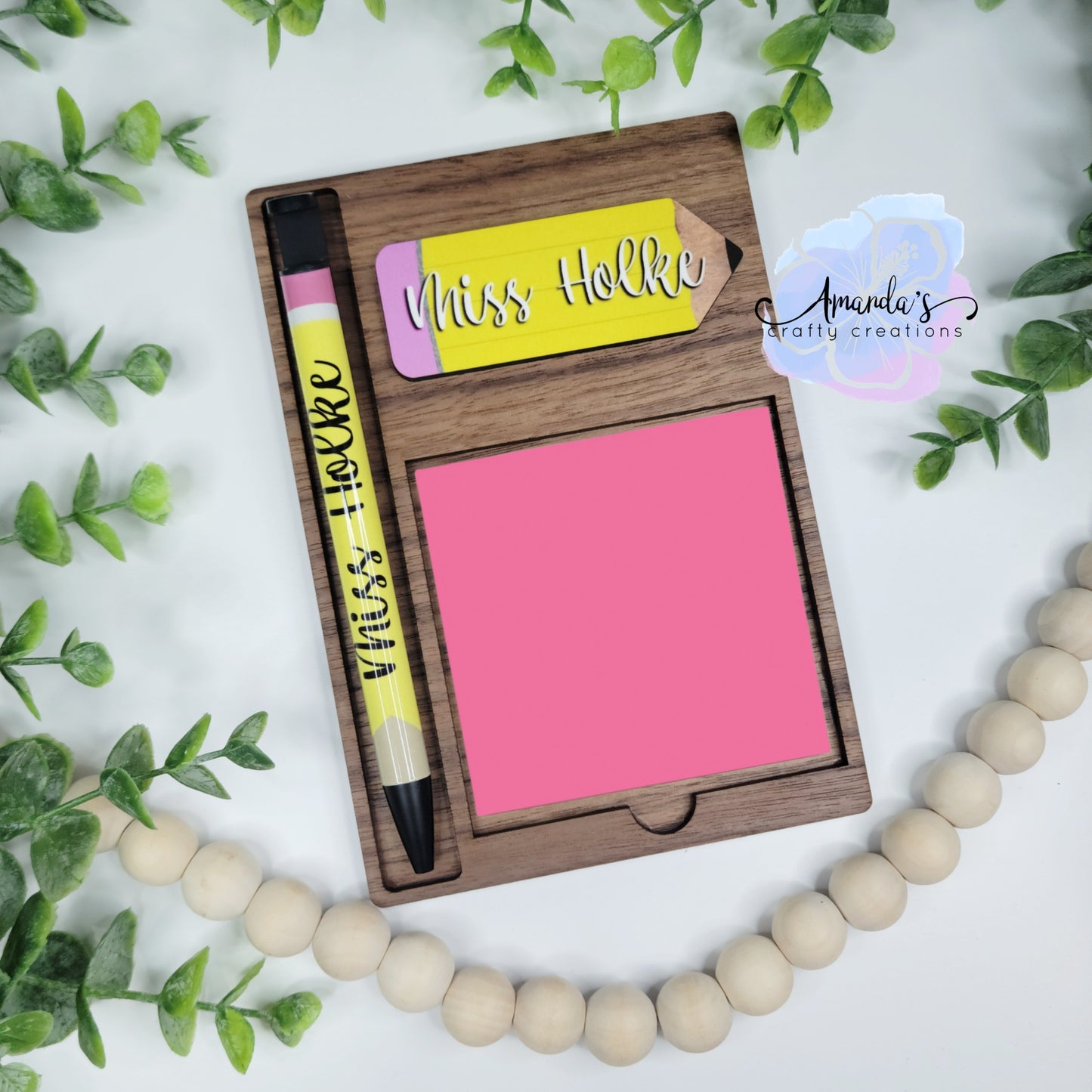 Customizable notepad holder for sticky pad notepads, note pad holder for desktop, teacher gift