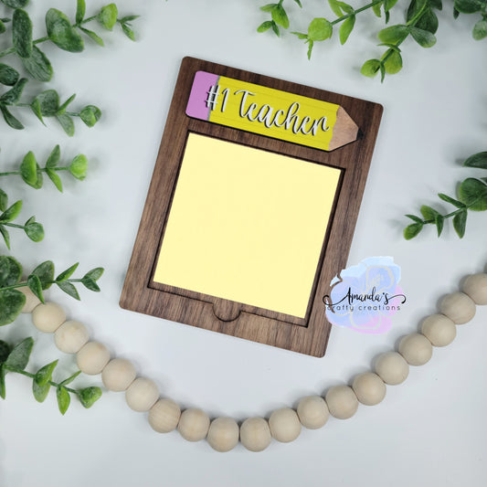Customizable notepad holder for sticky pad notepads, note pad holder for desktop, teacher gift