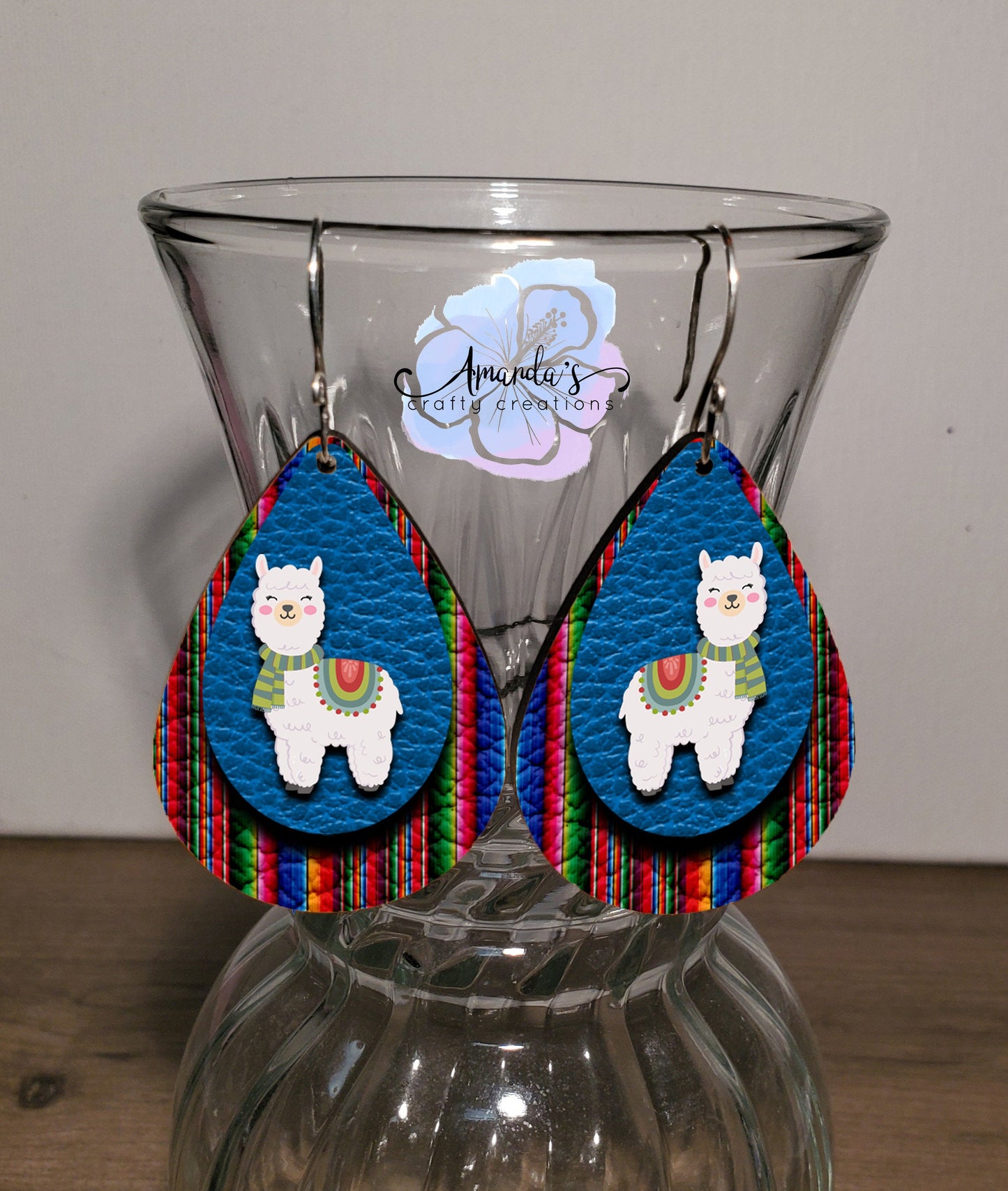 Drop Earrings, winter llama