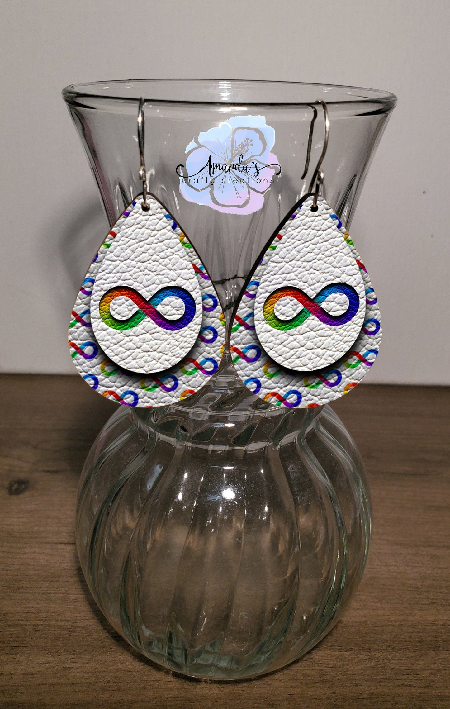 Drop Earrings, Rainbow infinity
