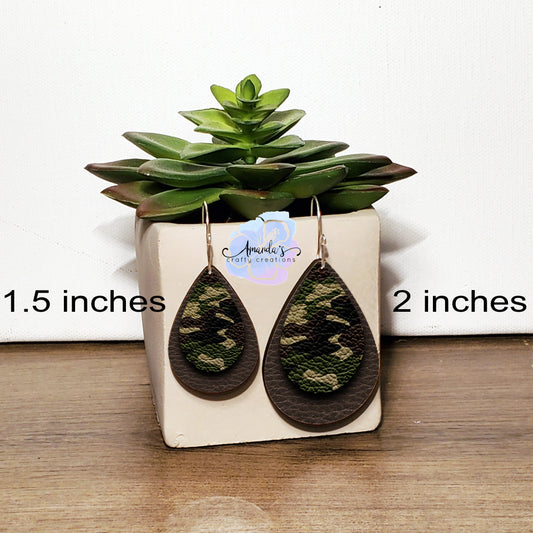 Drop Earrings, Dangle Earrings, Camo Earrings, Camouflage Earrings, Teardrop Earrings, Drop earrings jewelry