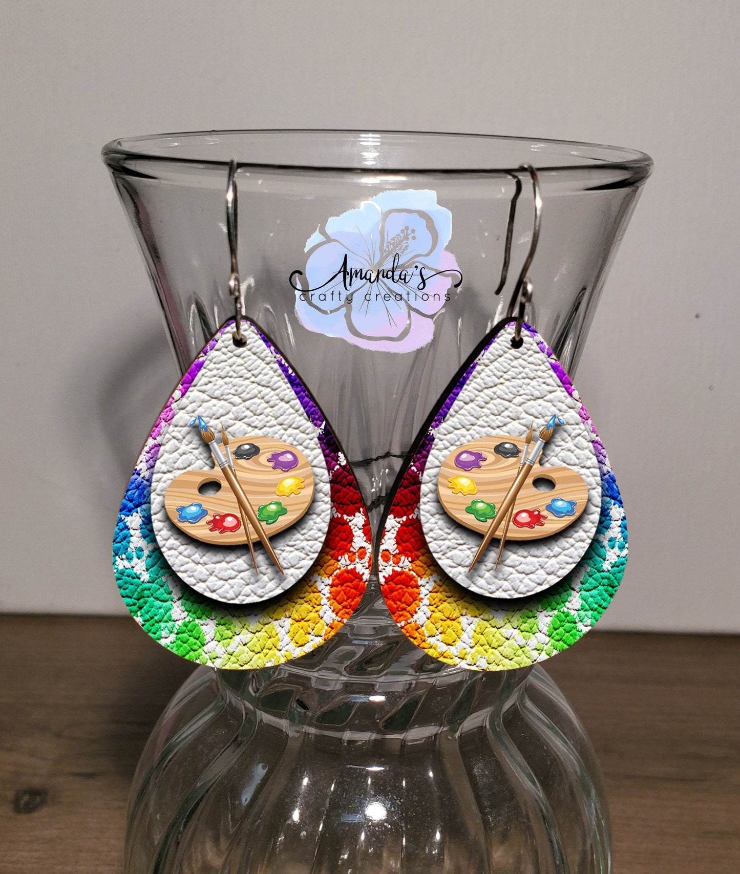 Drop Earrings, bob ross paint brushes