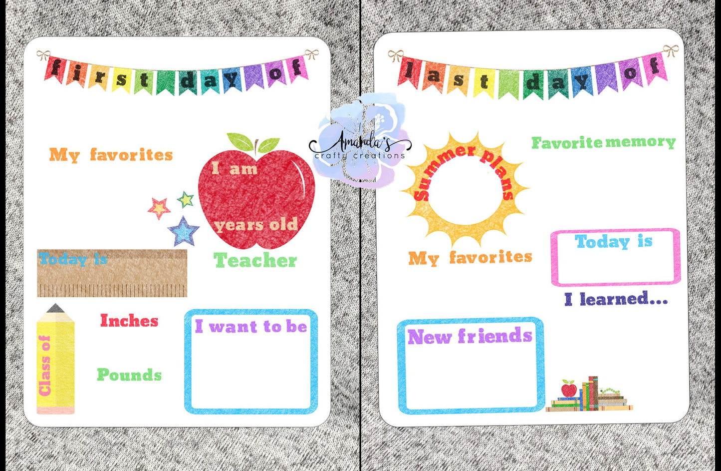 "Back to School Board" – Double-Sided School Memories Board | First & Last Day of School Board, Dry-Erasable