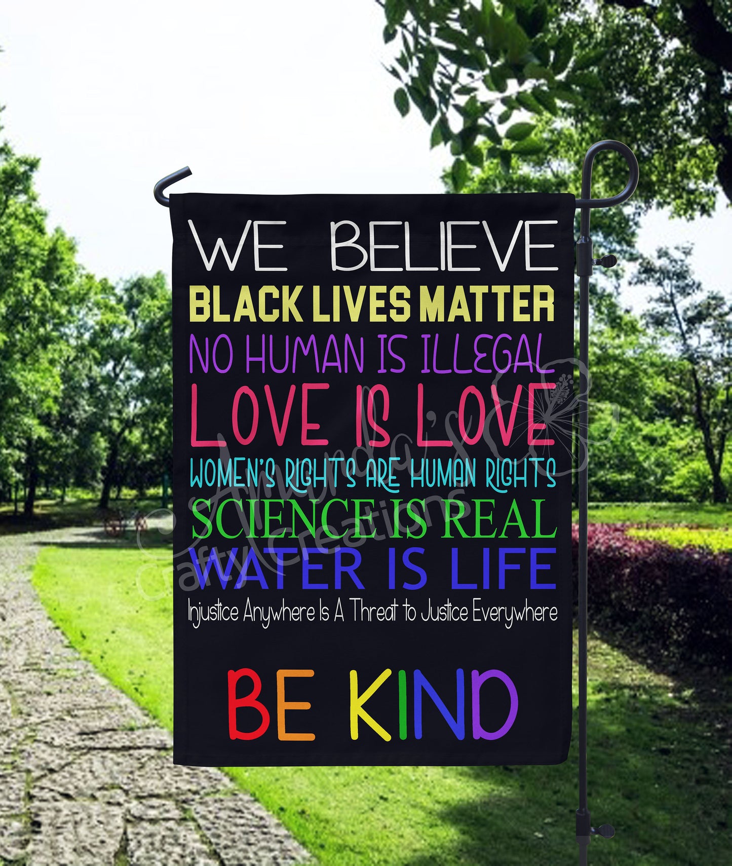 Be kind garden flag