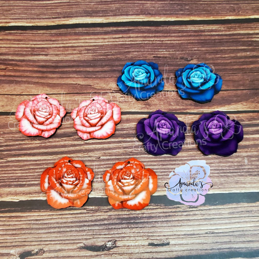 Drop Earrings, Dangle Earrings, Rose earrings, Flower Earrings, Rose flower Earrings, Drop earrings jewelry