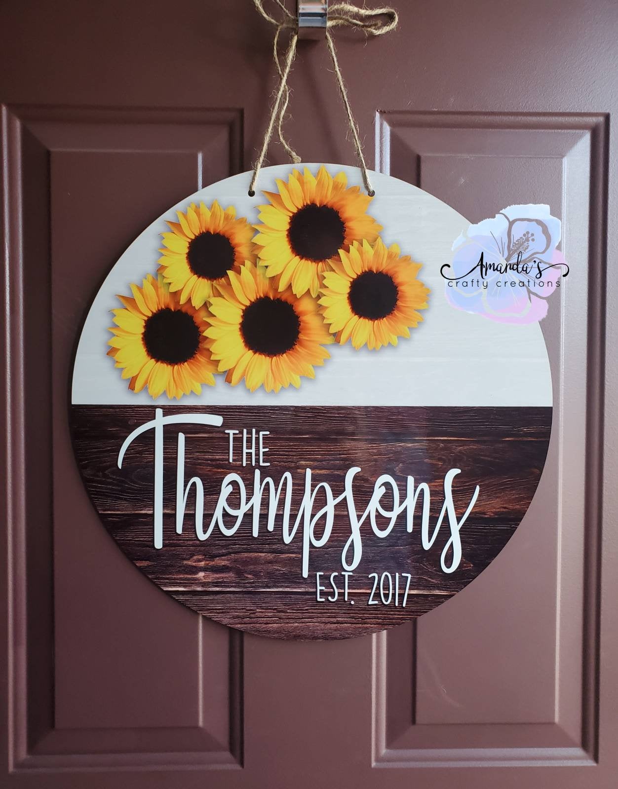 Sunflower customizable door hanger
