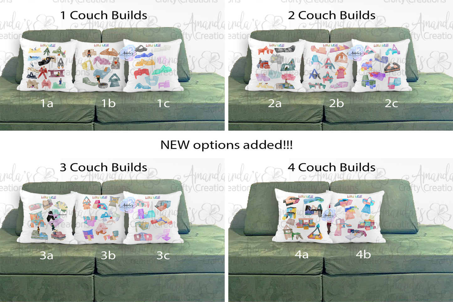 Customizable Play Couch configuration pillow case