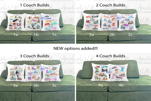 Customizable Play Couch configuration pillow case