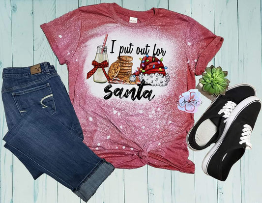 I put out for Santa cookies and milk t shirt