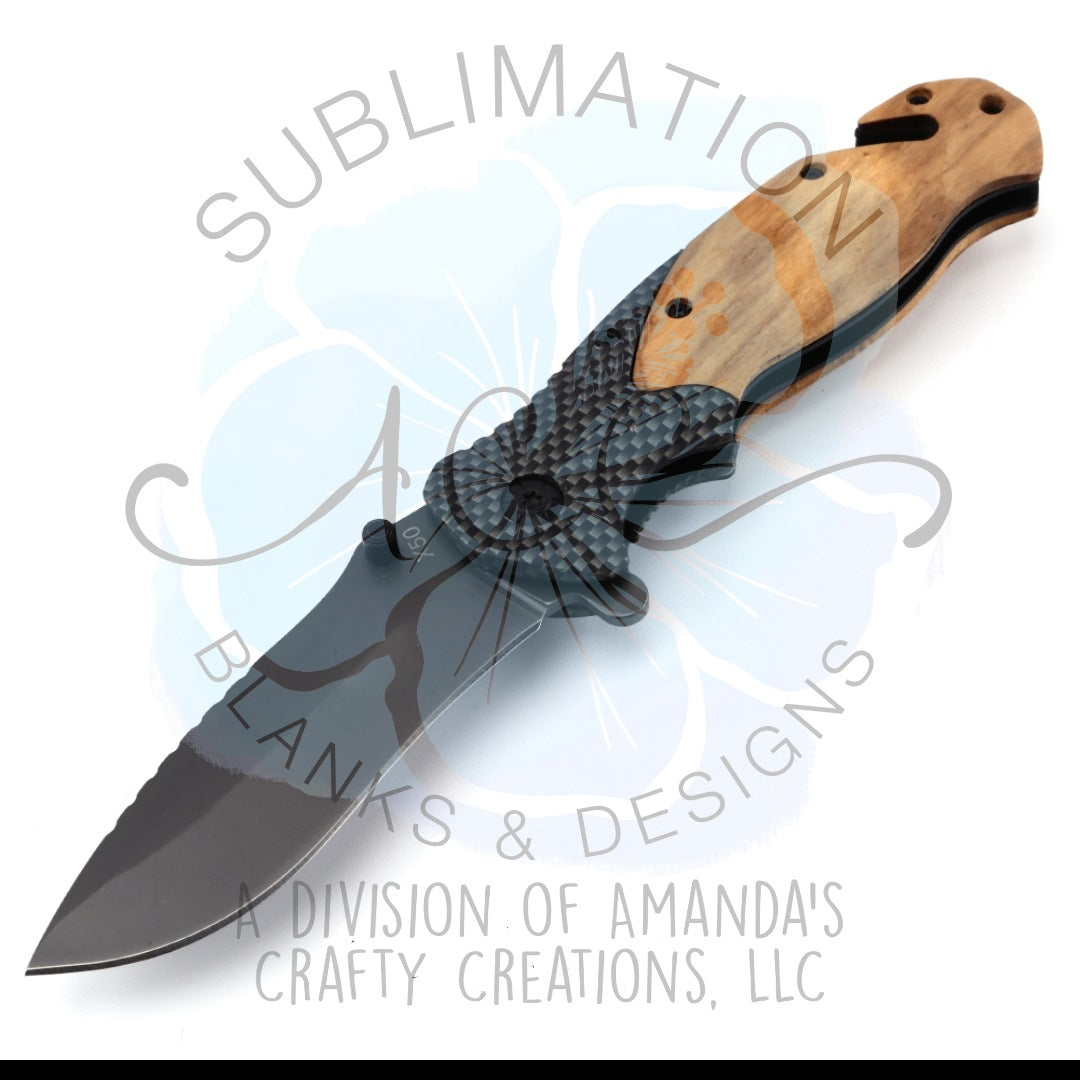 Customizable Wood handle pocket knife