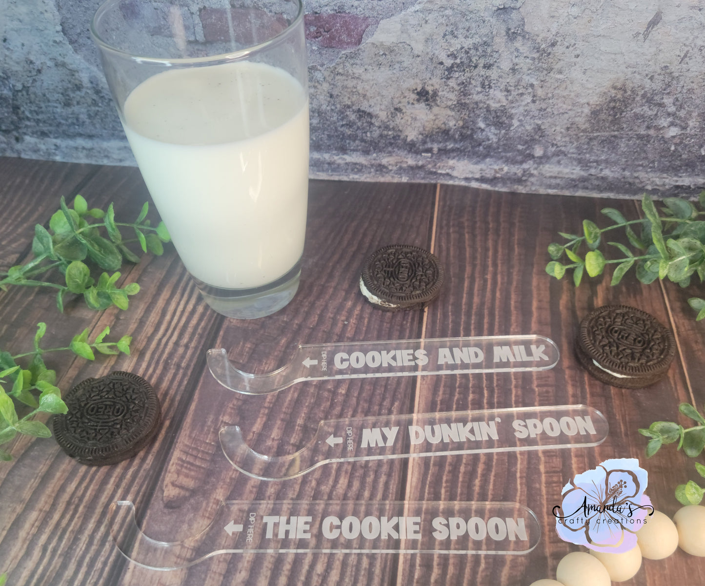 3d printed and engraved cookie holder for dunking cookies in milk