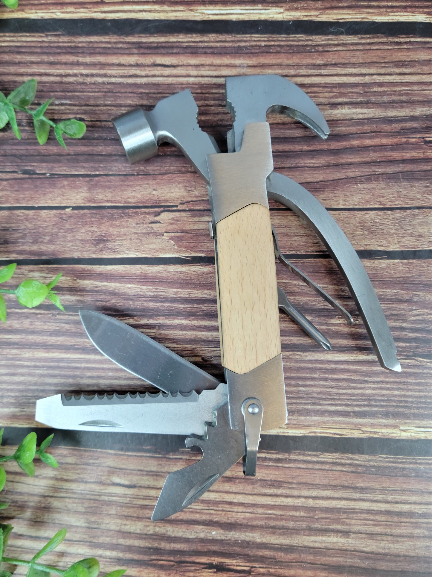 "Multi tool", engraved mutli use pocket tool, wood handle pocket multi tool