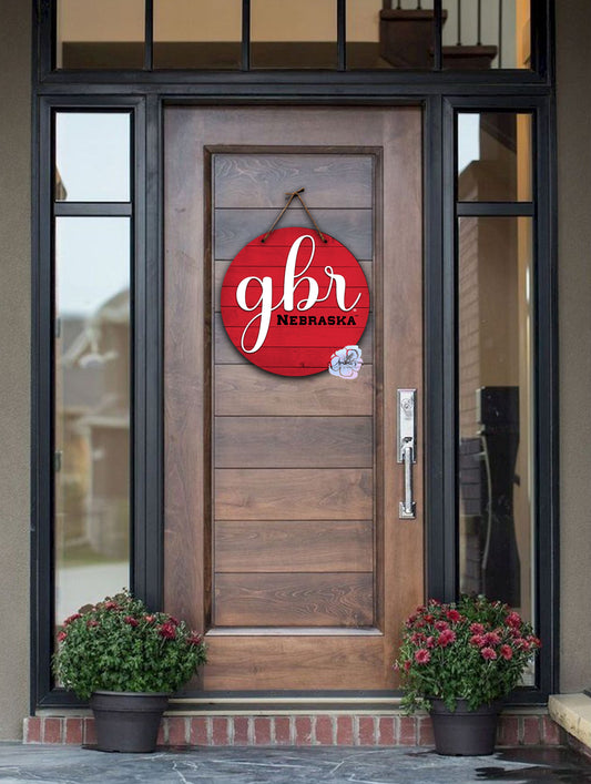 GBR Nebraska Go  Big Red door hanger