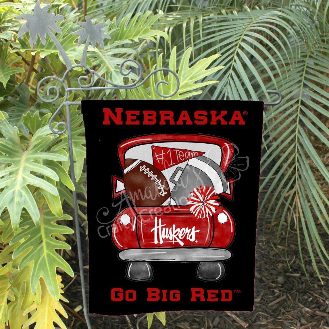 Nebraska Husker tailgate garden flag