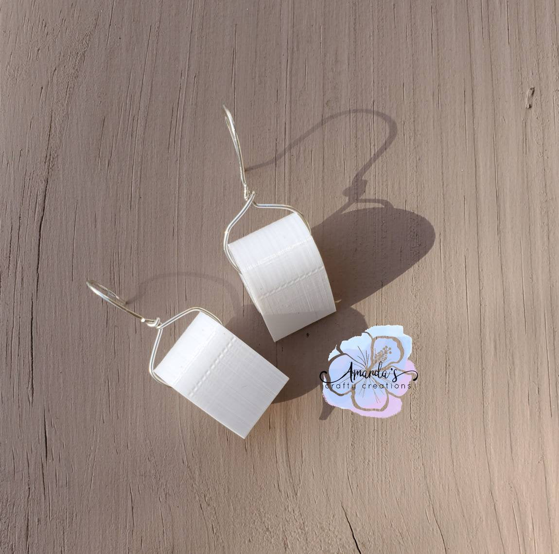 Toilet paper earrings, 3d printed, 3d printed toilet paper roll earr –  Amanda's Crafty Creations