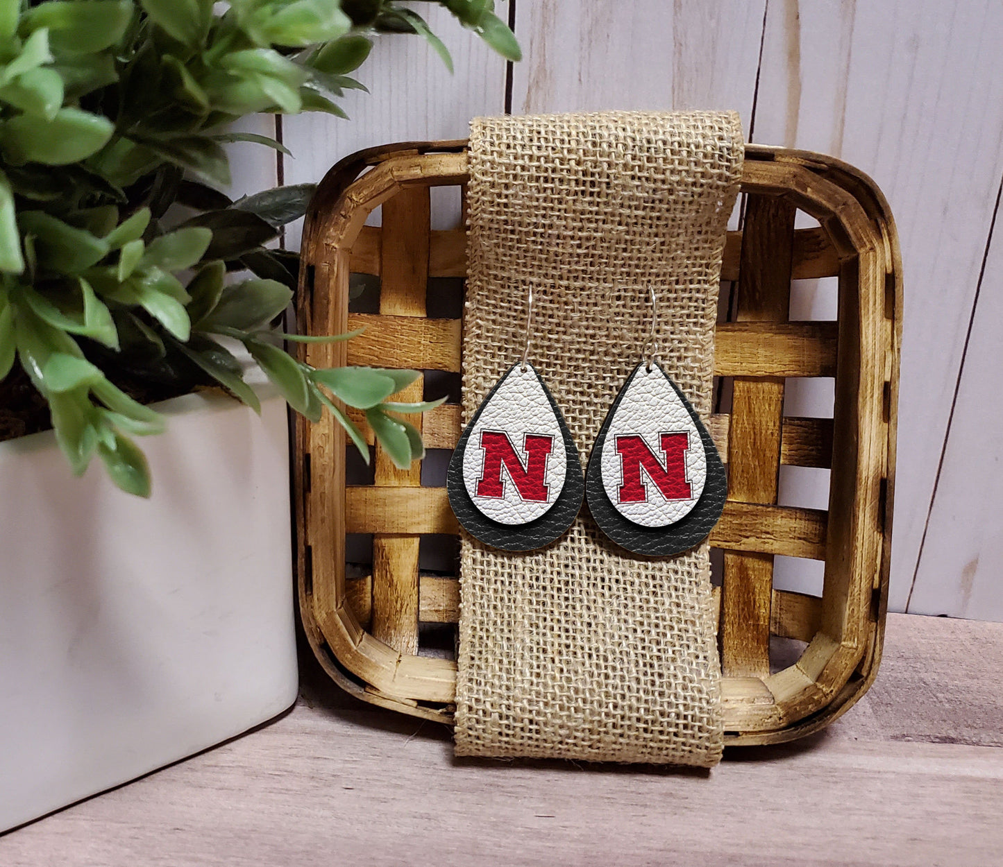 Drop Earrings, Dangle Earrings, Huskers Earrings, Nebraska Cornhuskers Jewelry, Licensed Nebraska Cornhusker Product,Drop Earrings, Teardrop earrings