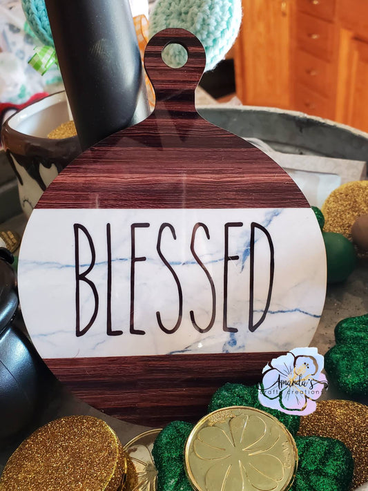 Blessed mini faux cutting board