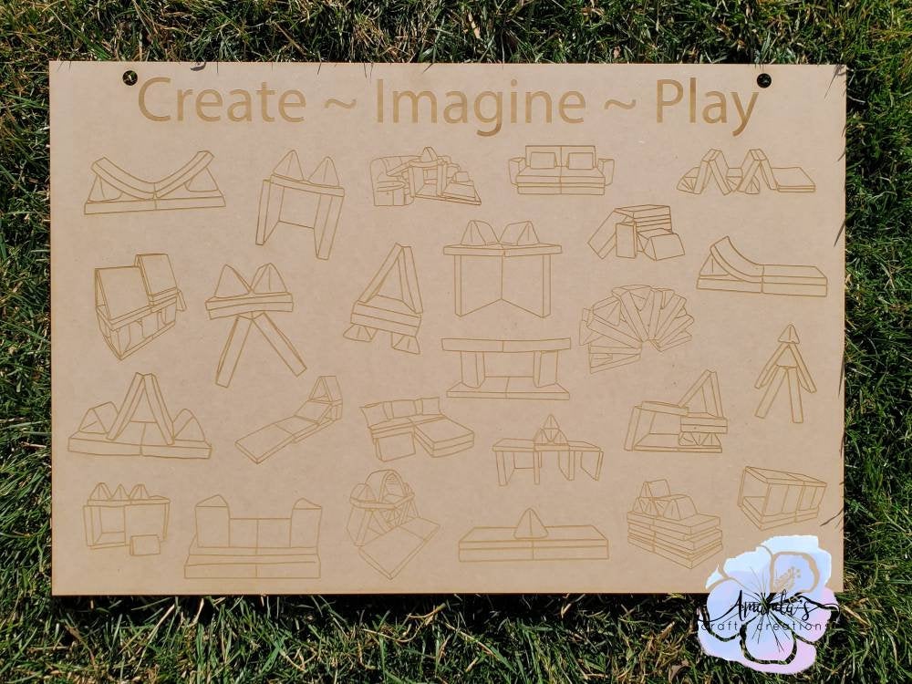 Customizable Wood engraved foam couch build idea play room sign