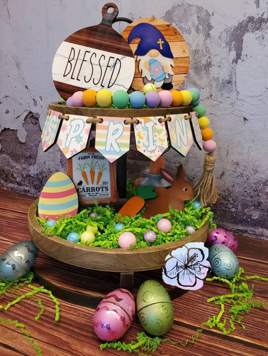 Tiered Easter tray for home decor